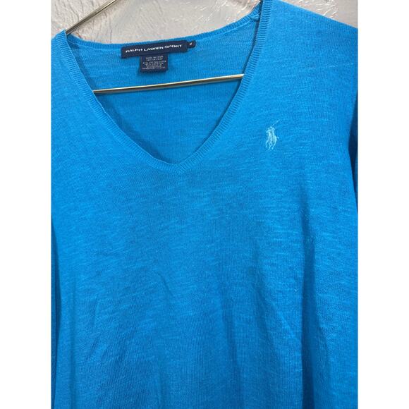 Ralph Lauren Sport Linen Blend Boyfriend Fit Lightweight Knit Sweater Sz Medium - Picture 1 of 5